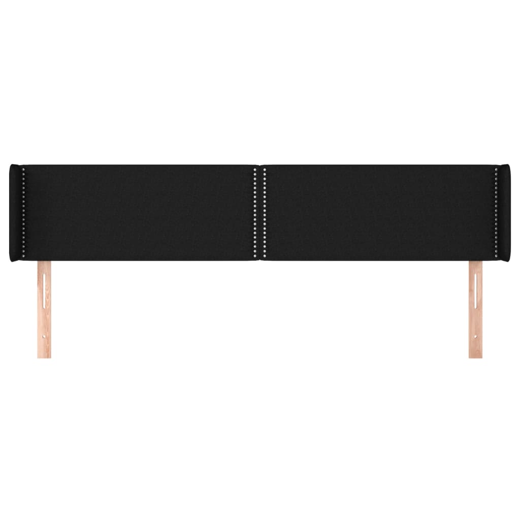 Kopfteil mit Ohren Schwarz 163x16x78/88 cm Stoff