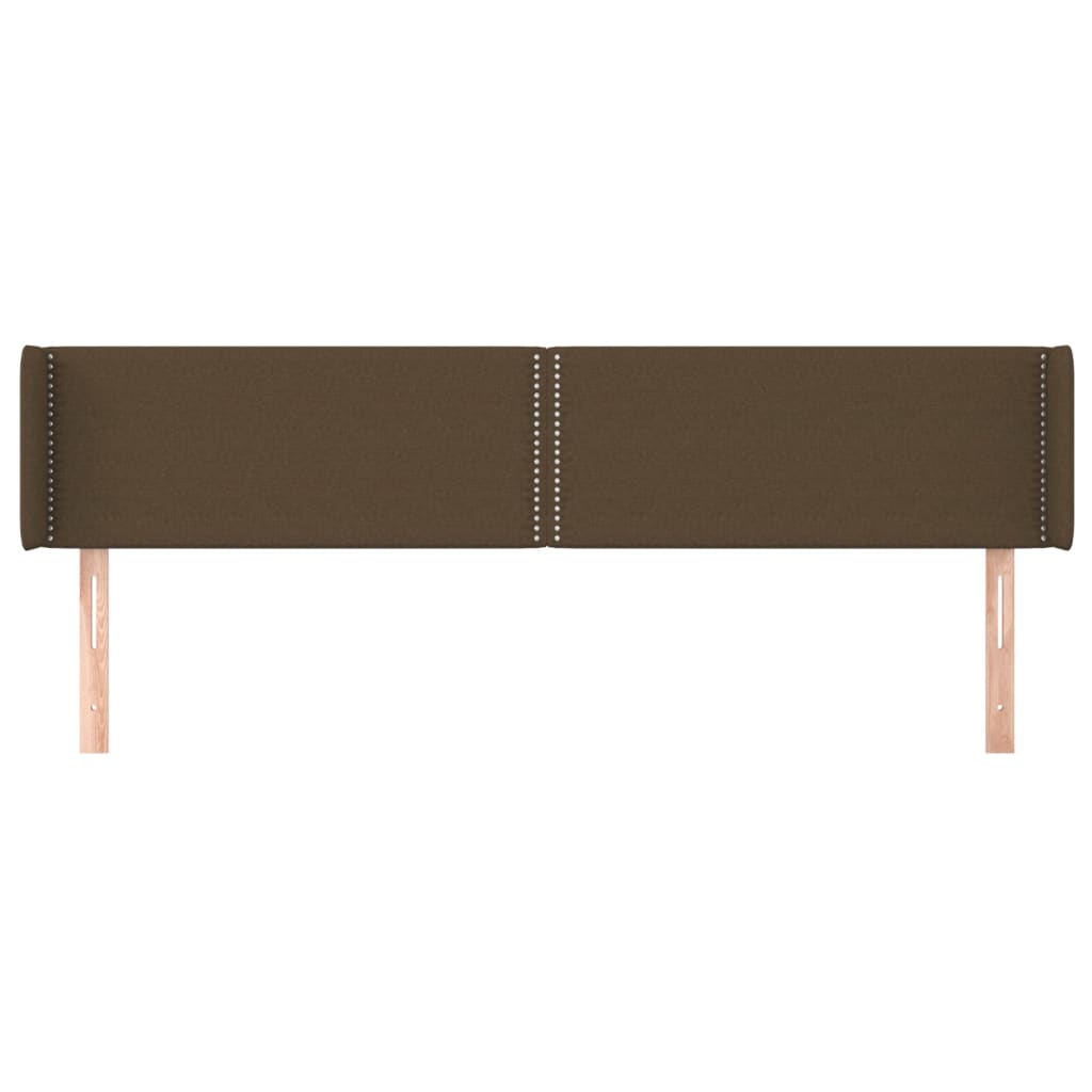 Kopfteil mit Ohren Dunkelbraun 203x16x78/88 cm Stoff