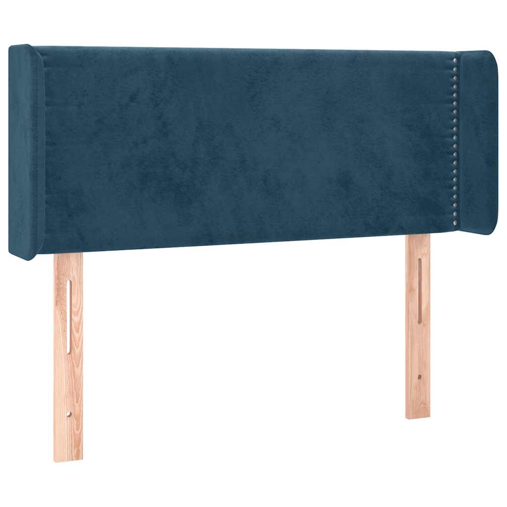 Kopfteil mit Ohren Dunkelblau 103x16x78/88 cm Samt