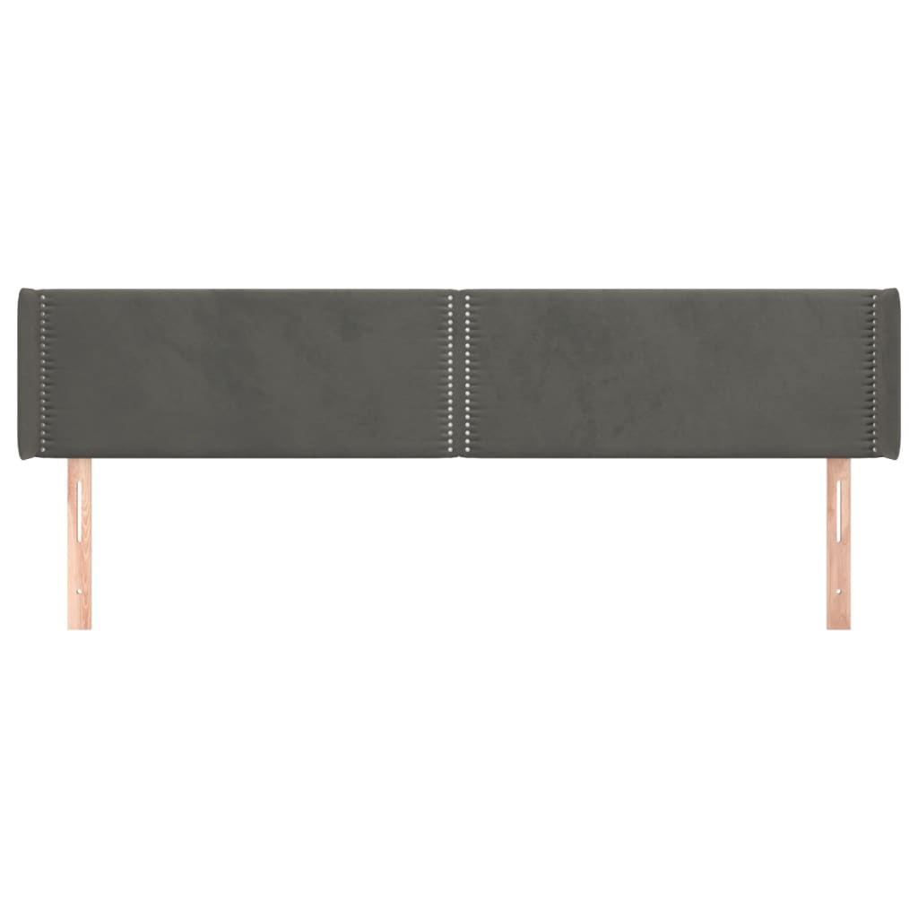 Kopfteil mit Ohren Dunkelgrau 163x16x78/88 cm Samt