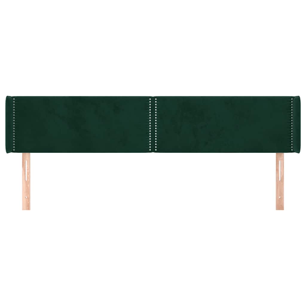 Kopfteil mit Ohren Dunkelgrün 183x16x78/88 cm Samt