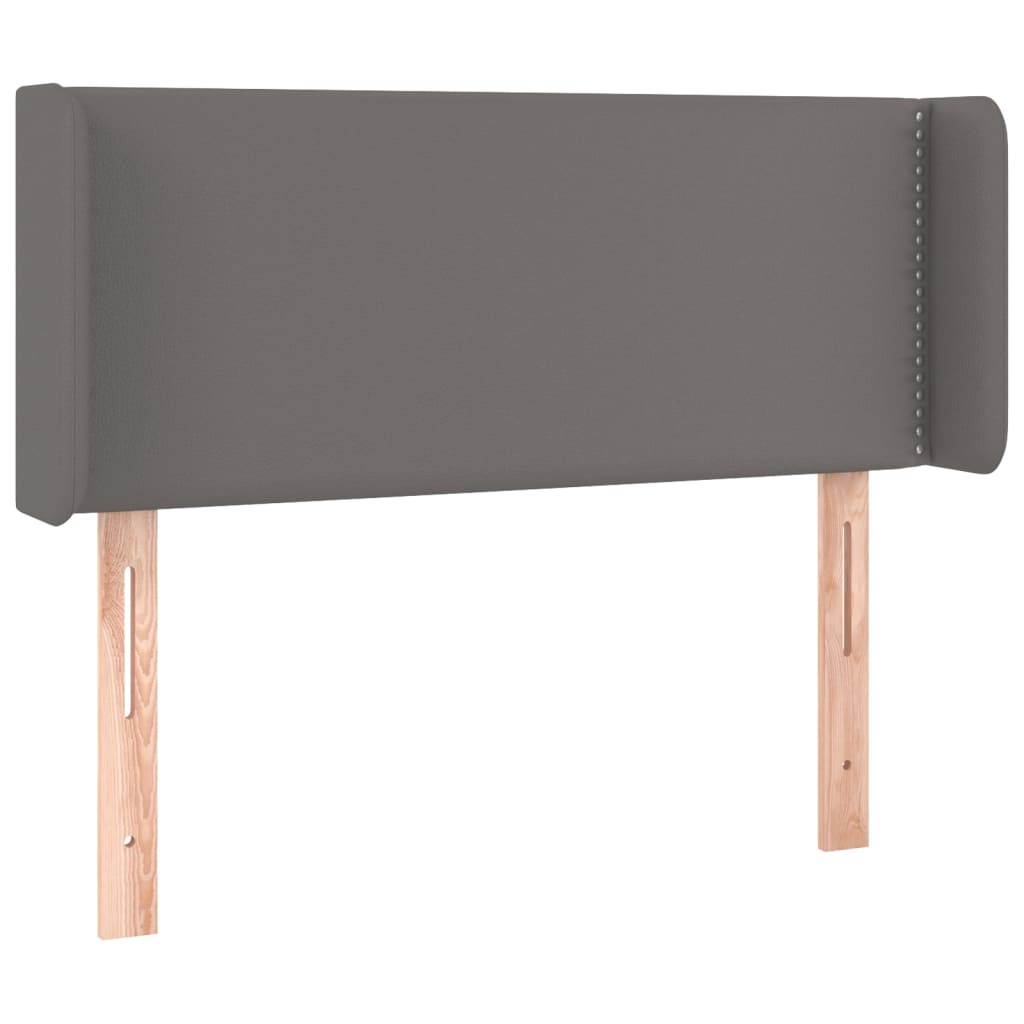 Kopfteil mit Ohren Grau 83x16x78/88 cm Kunstleder