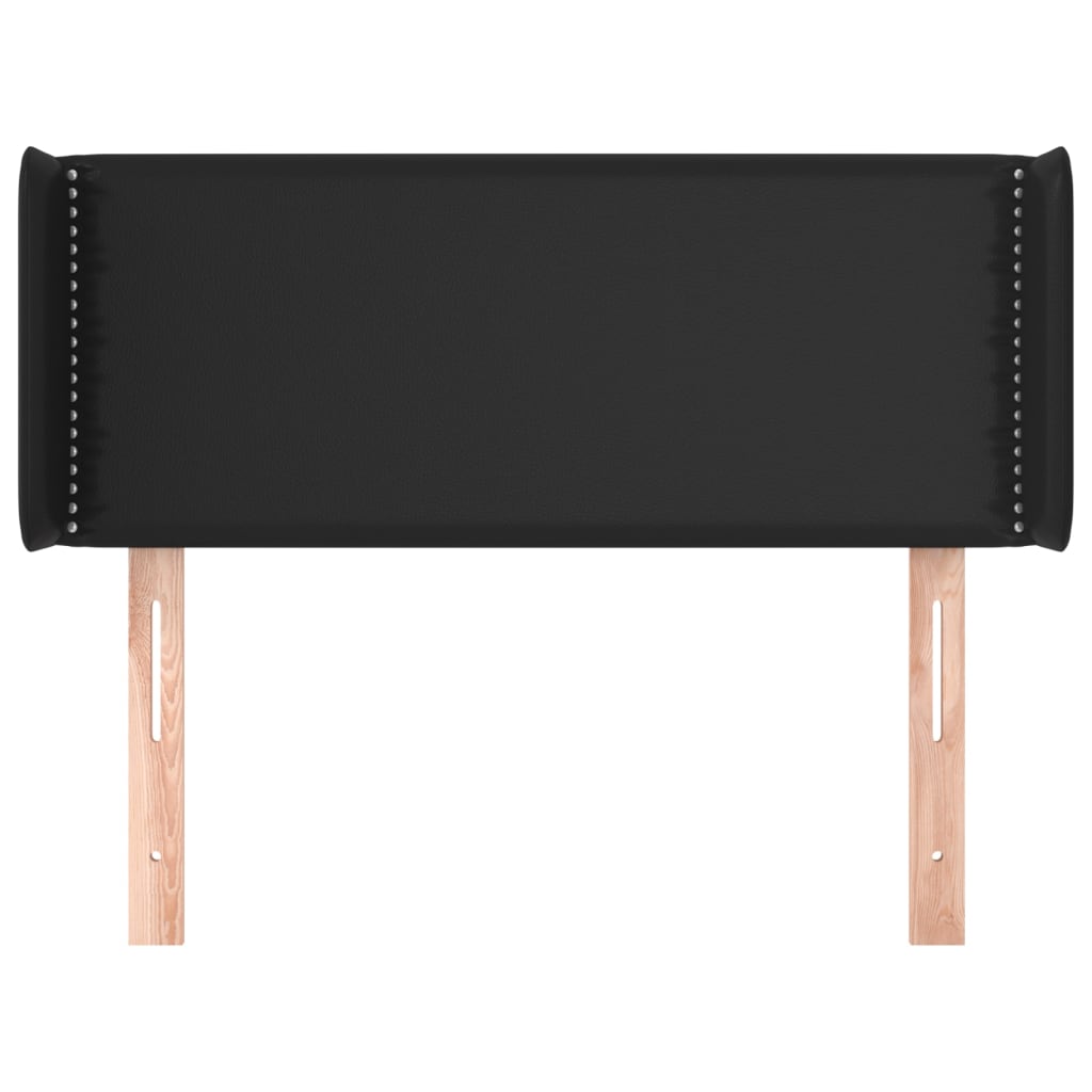 Kopfteil mit Ohren Schwarz 103x16x78/88 cm Kunstleder