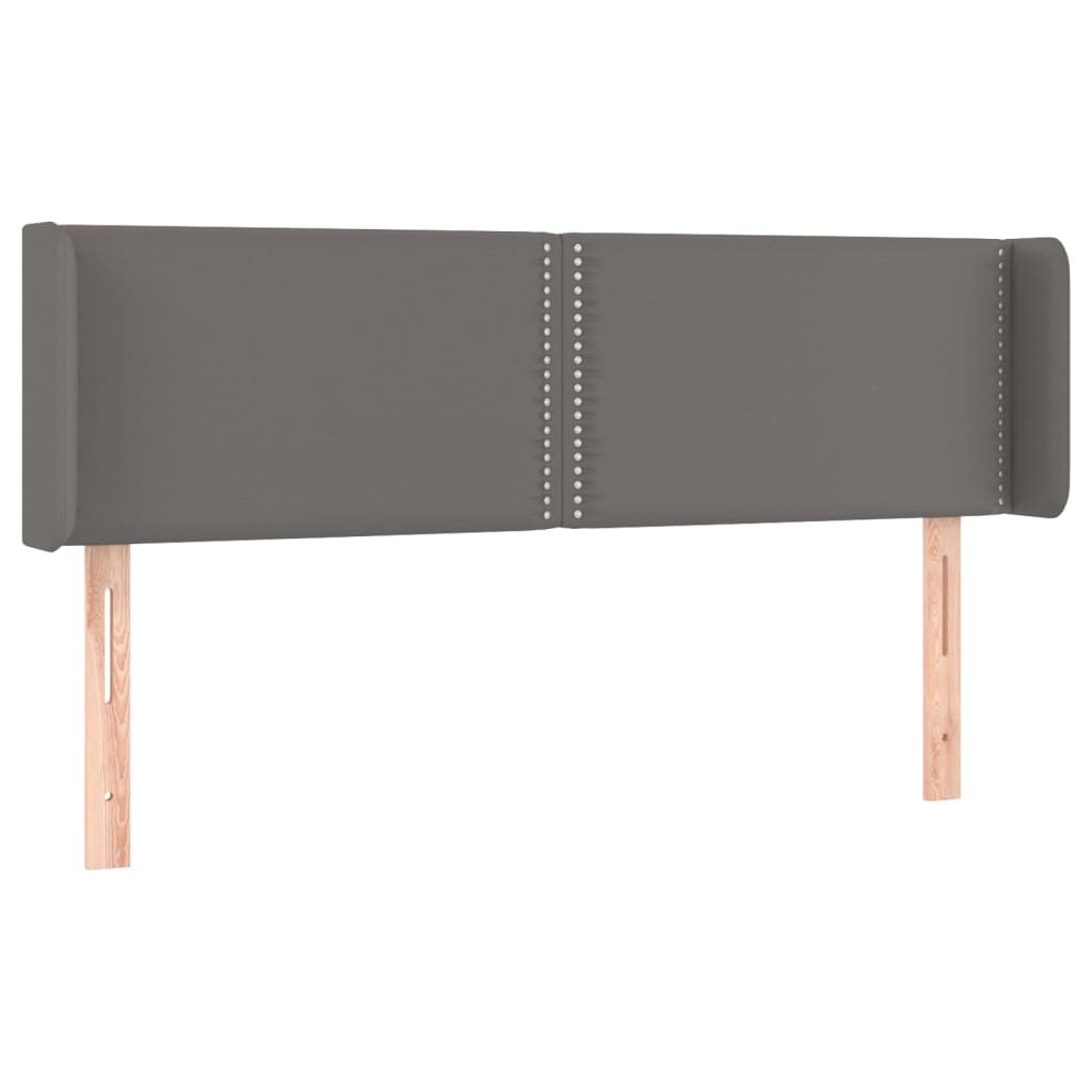 Kopfteil mit Ohren Grau 147x16x78/88 cm Kunstleder