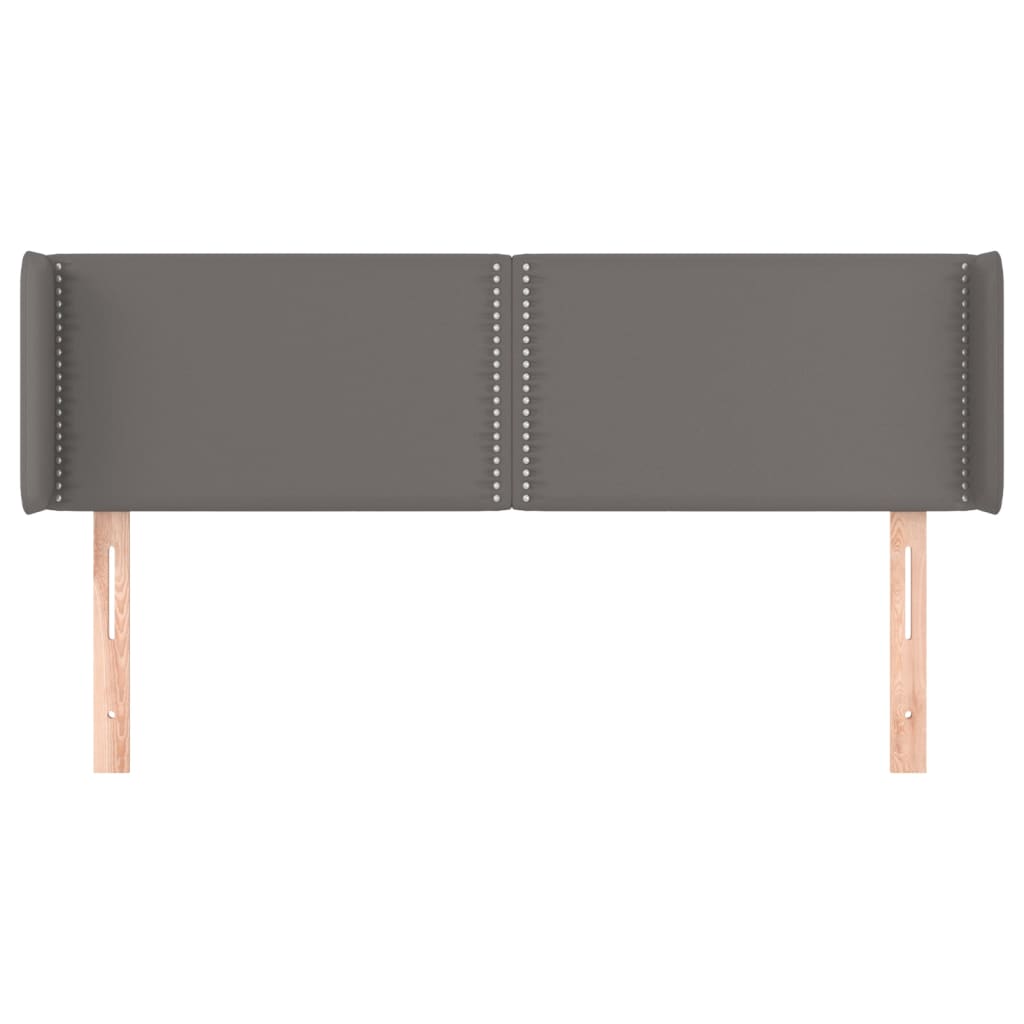 Kopfteil mit Ohren Grau 147x16x78/88 cm Kunstleder