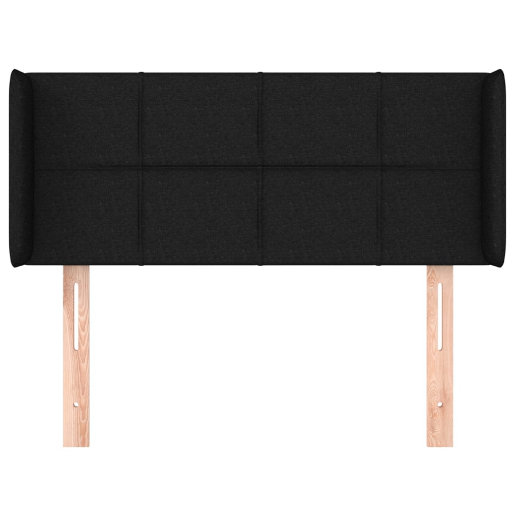 Kopfteil mit Ohren Schwarz 83x16x78/88 cm Stoff