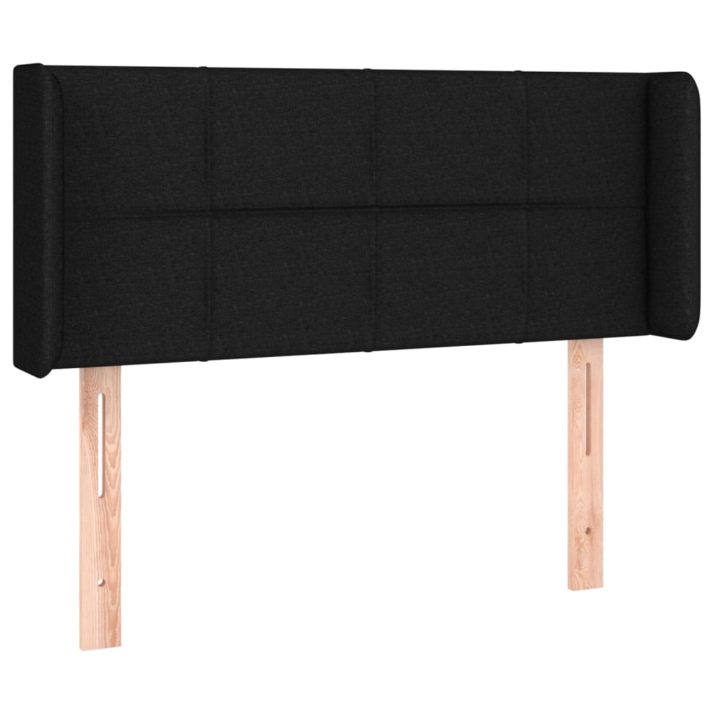 Kopfteil mit Ohren Schwarz 93x16x78/88 cm Stoff