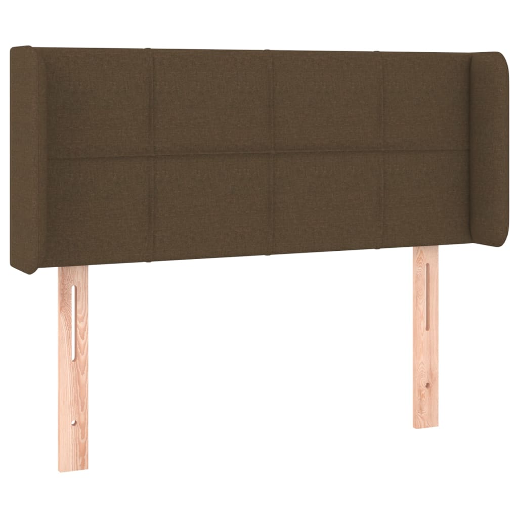 Kopfteil mit Ohren Dunkelbraun 103x16x78/88 cm Stoff