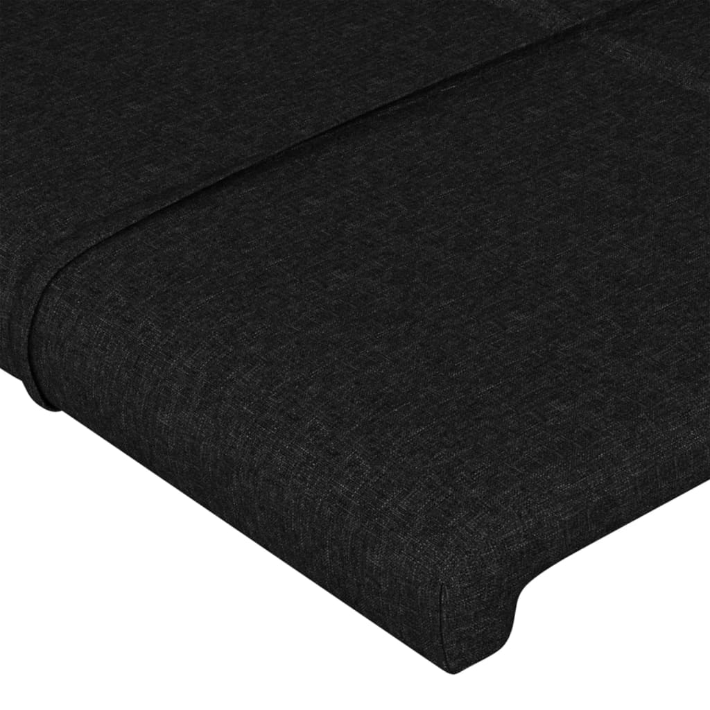 Kopfteil mit Ohren Schwarz 147x16x78/88 cm Stoff
