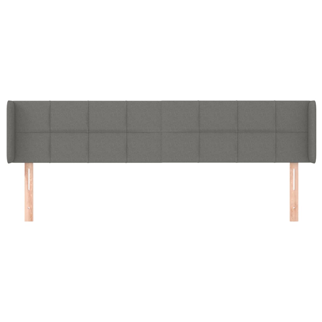 Kopfteil mit Ohren Dunkelgrau 183x16x78/88 cm Stoff