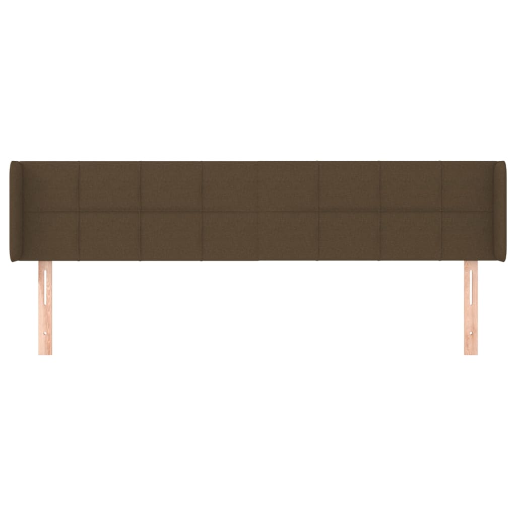 Kopfteil mit Ohren Dunkelbraun 203x16x78/88 cm Stoff