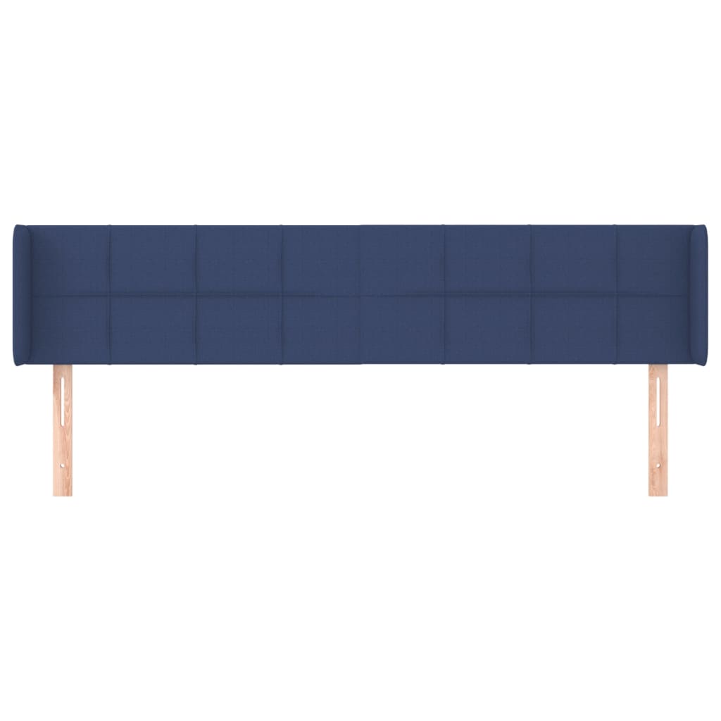 Kopfteil mit Ohren Blau 203x16x78/88 cm Stoff