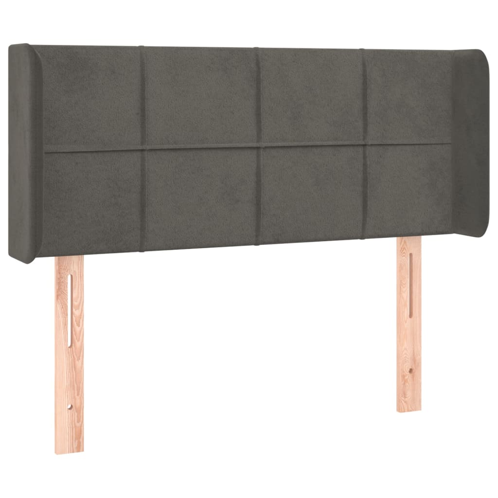 Kopfteil mit Ohren Dunkelgrau 83x16x78/88 cm Samt