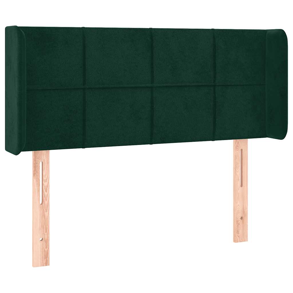 Kopfteil mit Ohren Dunkelgrün 83x16x78/88 cm Samt
