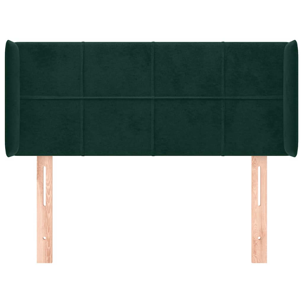 Kopfteil mit Ohren Dunkelgrün 83x16x78/88 cm Samt