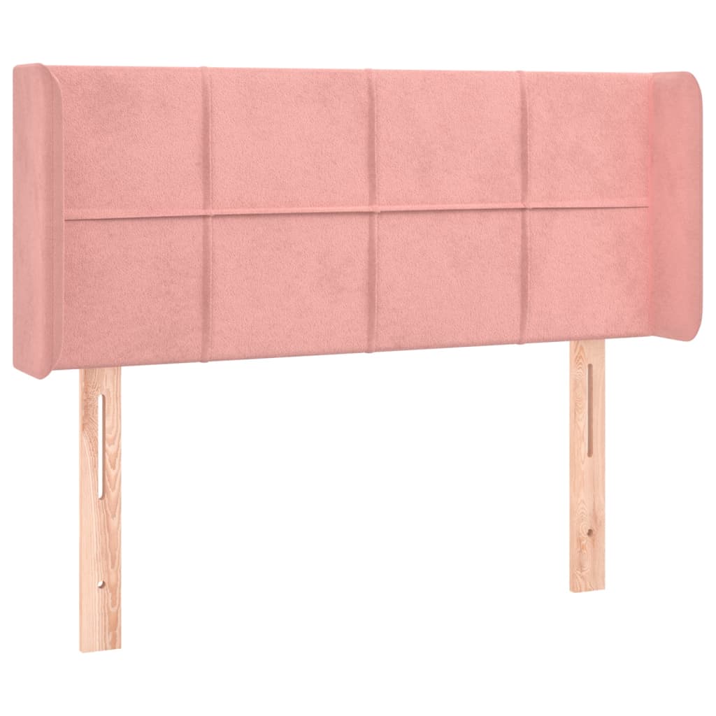 Kopfteil mit Ohren Rosa 93x16x78/88 cm Samt