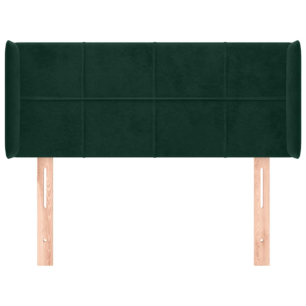 Kopfteil mit Ohren Dunkelgrün 103x16x78/88 cm Samt