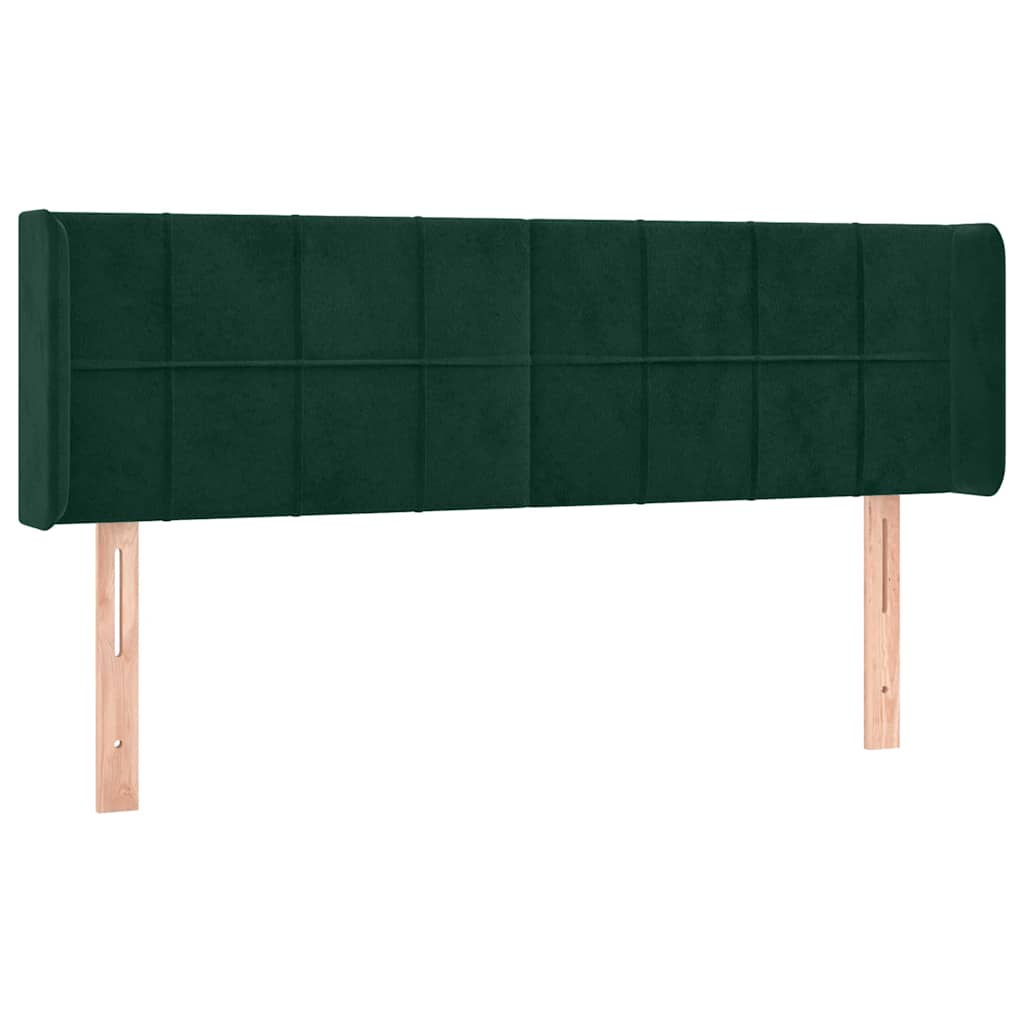 Kopfteil mit Ohren Dunkelgrün 147x16x78/88 cm Samt