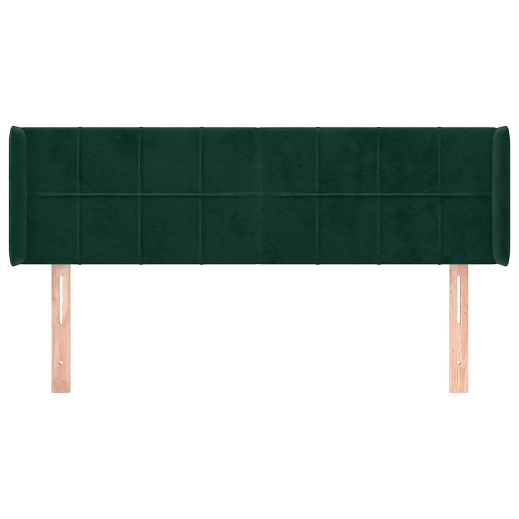 Kopfteil mit Ohren Dunkelgrün 147x16x78/88 cm Samt