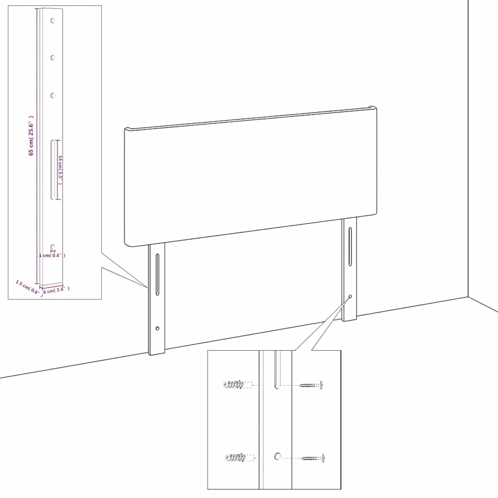Kopfteil mit Ohren Dunkelblau 147x16x78/88 cm Samt