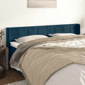 Kopfteil mit Ohren Dunkelblau 203x16x78/88 cm Samt