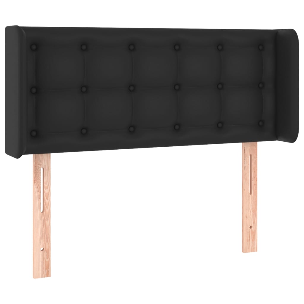 Kopfteil mit Ohren Schwarz 83x16x78/88 cm Kunstleder
