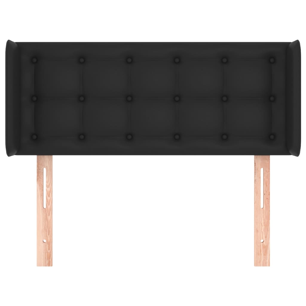 Kopfteil mit Ohren Schwarz 83x16x78/88 cm Kunstleder