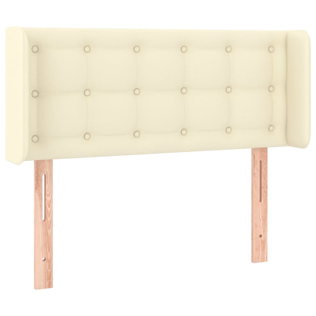 Kopfteil mit Ohren Creme 93x16x78/88 cm Kunstleder