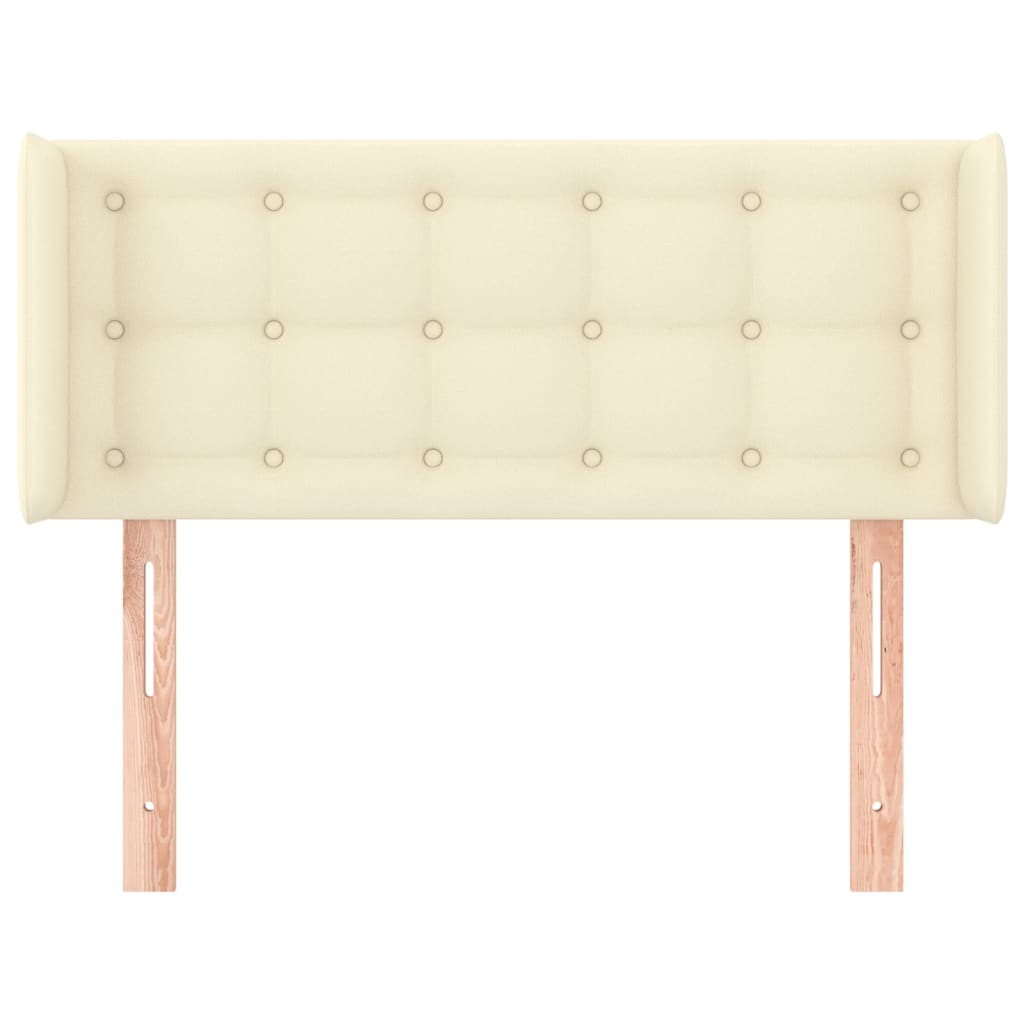 Kopfteil mit Ohren Creme 93x16x78/88 cm Kunstleder