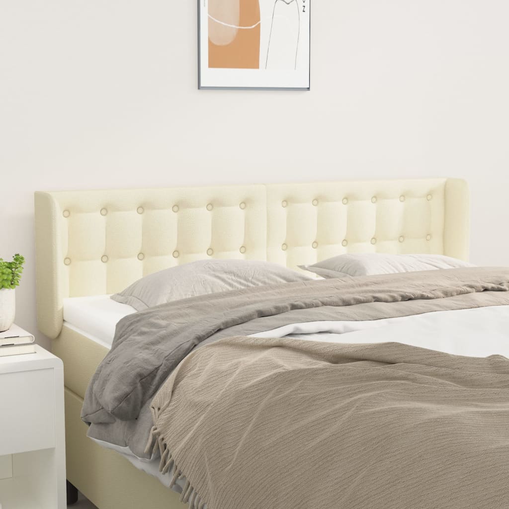 Kopfteil mit Ohren Creme 147x16x78/88 cm Kunstleder