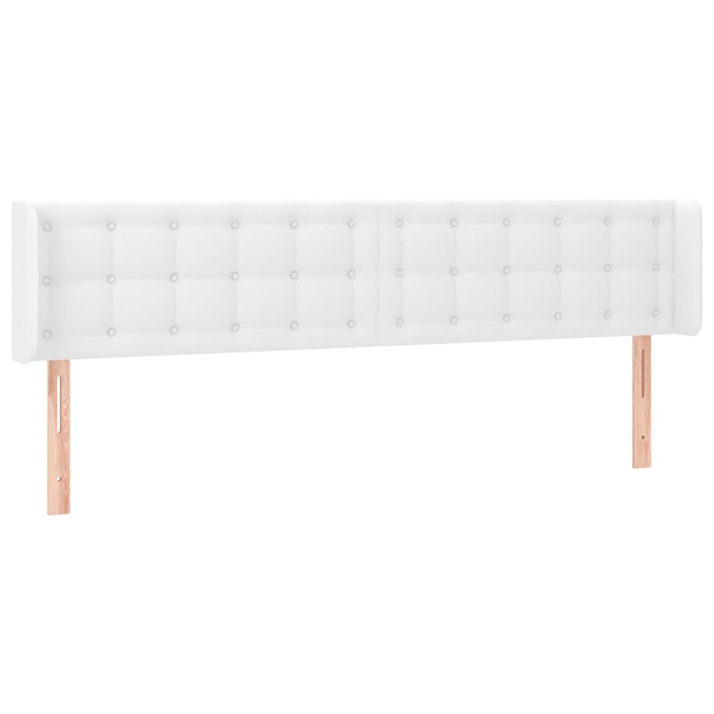 Kopfteil mit Ohren Weiß 163x16x78/88 cm Kunstleder