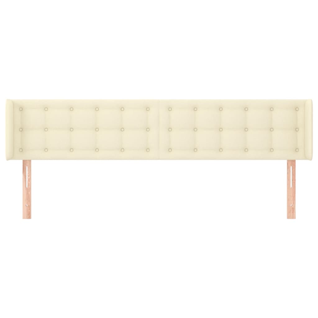 Kopfteil mit Ohren Creme 163x16x78/88 cm Kunstleder