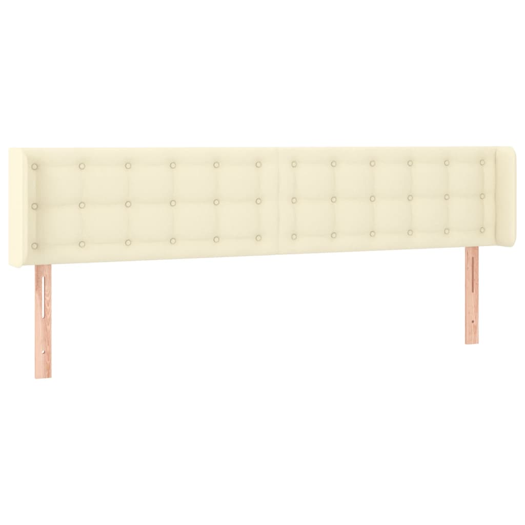 Kopfteil mit Ohren Creme 183x16x78/88 cm Kunstleder