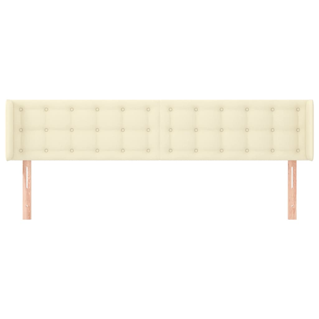 Kopfteil mit Ohren Creme 183x16x78/88 cm Kunstleder