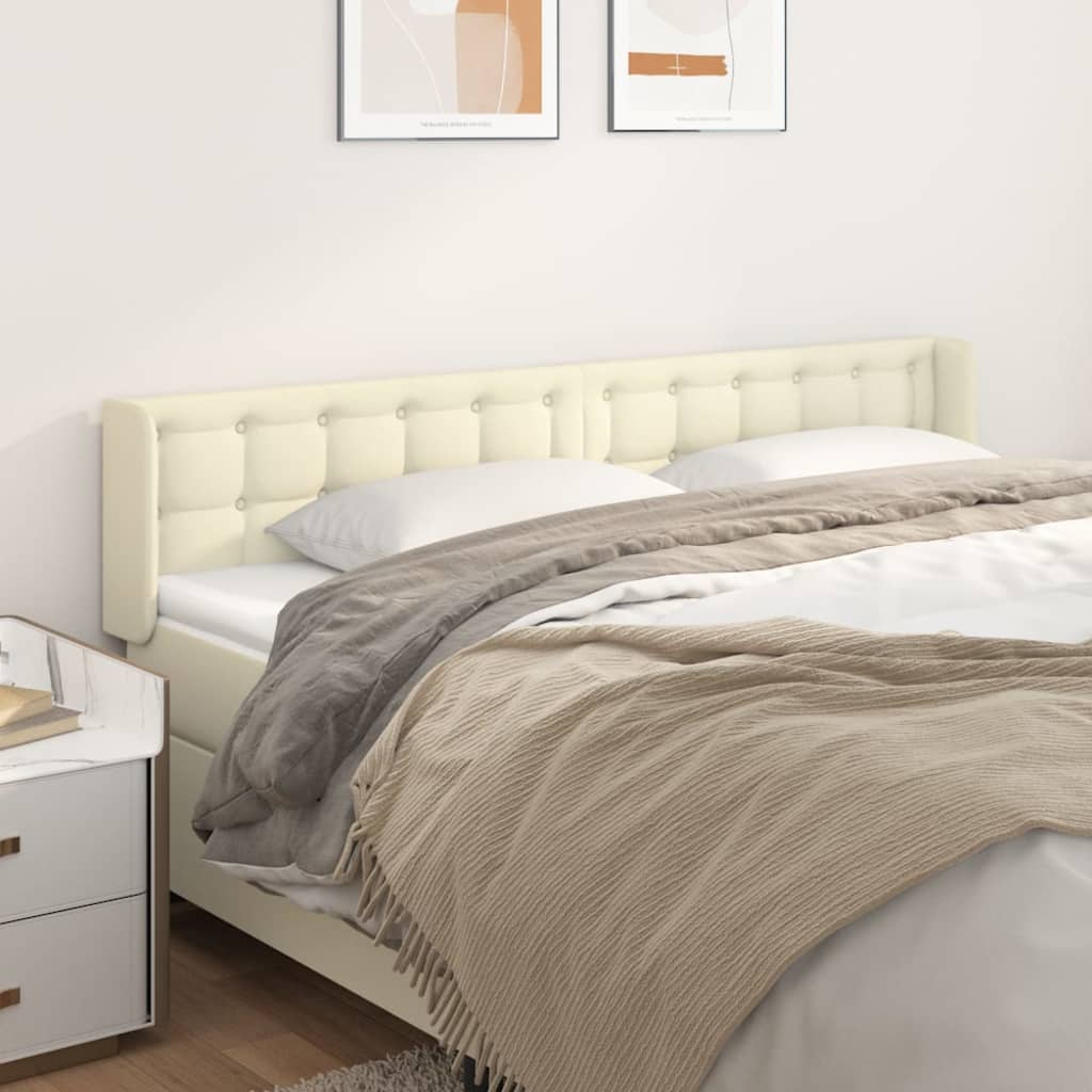 Kopfteil mit Ohren Creme 183x16x78/88 cm Kunstleder