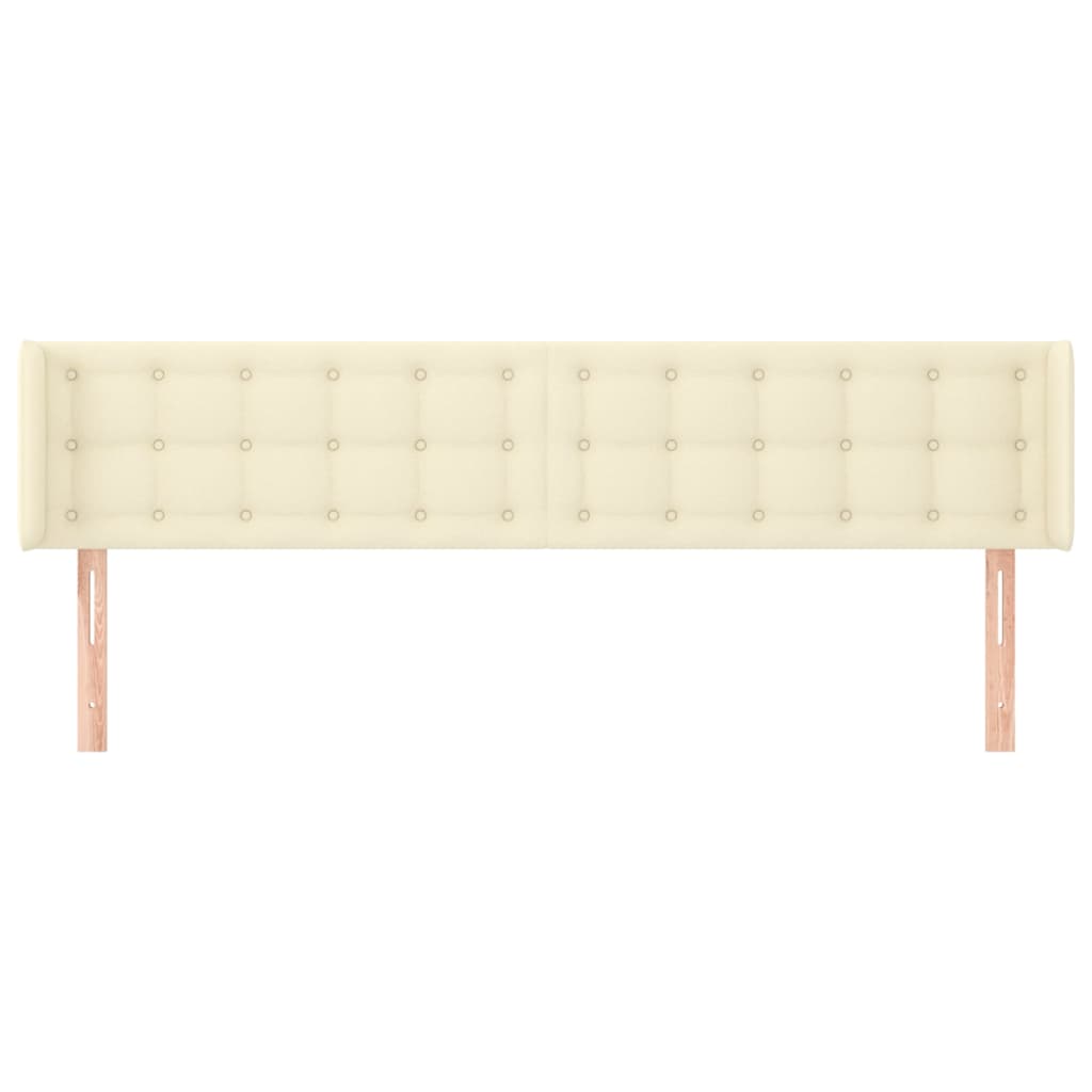 Kopfteil mit Ohren Creme 203x16x78/88 cm Kunstleder