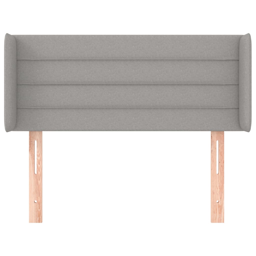 Kopfteil mit Ohren Hellgrau 83x16x78/88 cm Stoff