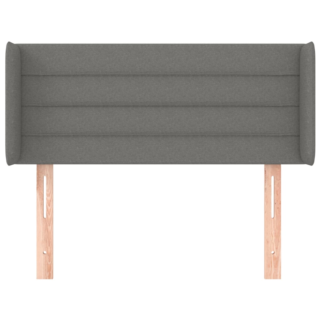 Kopfteil mit Ohren Dunkelgrau 83x16x78/88 cm Stoff