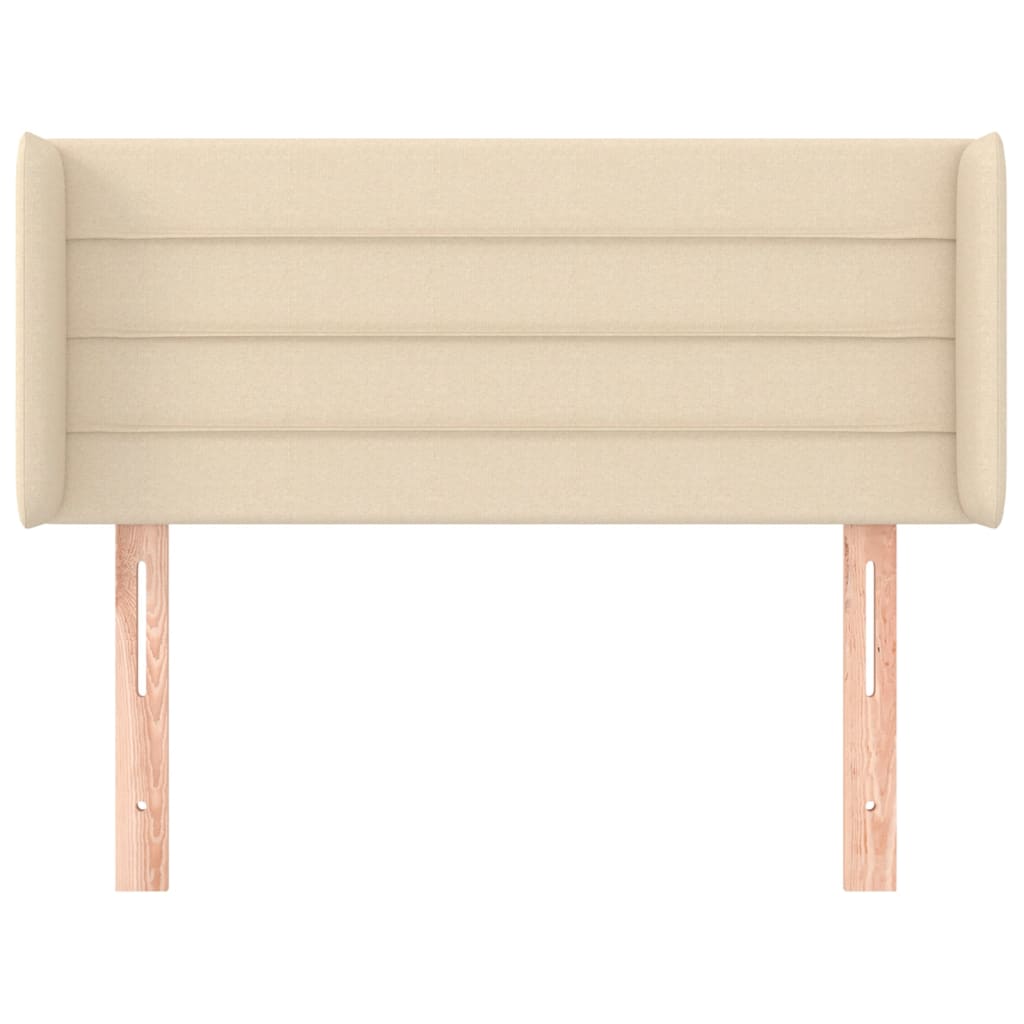 Kopfteil mit Ohren Creme 83x16x78/88 cm Stoff