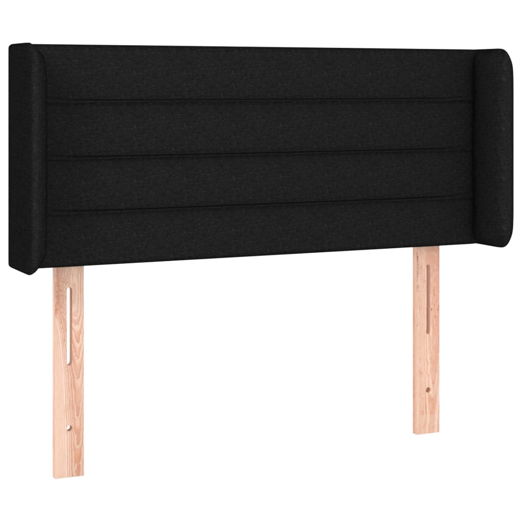 Kopfteil mit Ohren Schwarz 93x16x78/88 cm Stoff