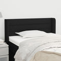 Kopfteil mit Ohren Schwarz 103x16x78/88 cm Stoff