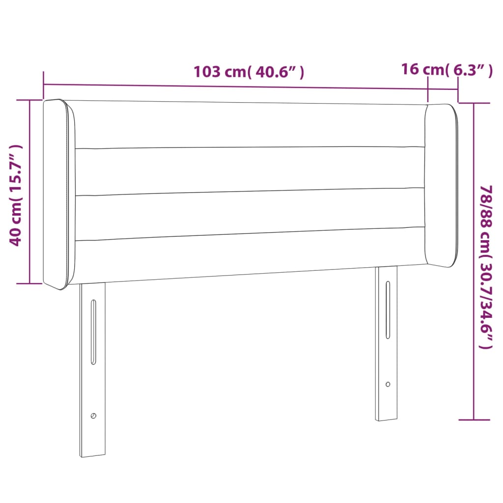 Kopfteil mit Ohren Dunkelbraun 103x16x78/88 cm Stoff