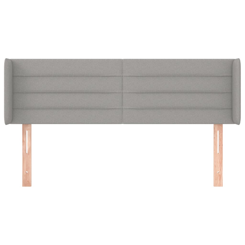 Kopfteil mit Ohren Hellgrau 147x16x78/88 cm Stoff