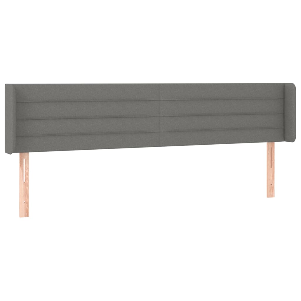 Kopfteil mit Ohren Dunkelgrau 183x16x78/88 cm Stoff