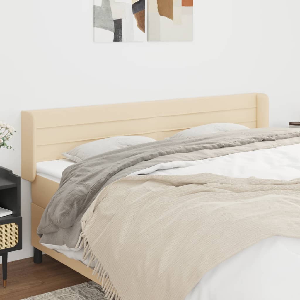 Kopfteil mit Ohren Creme 203x16x78/88 cm Stoff
