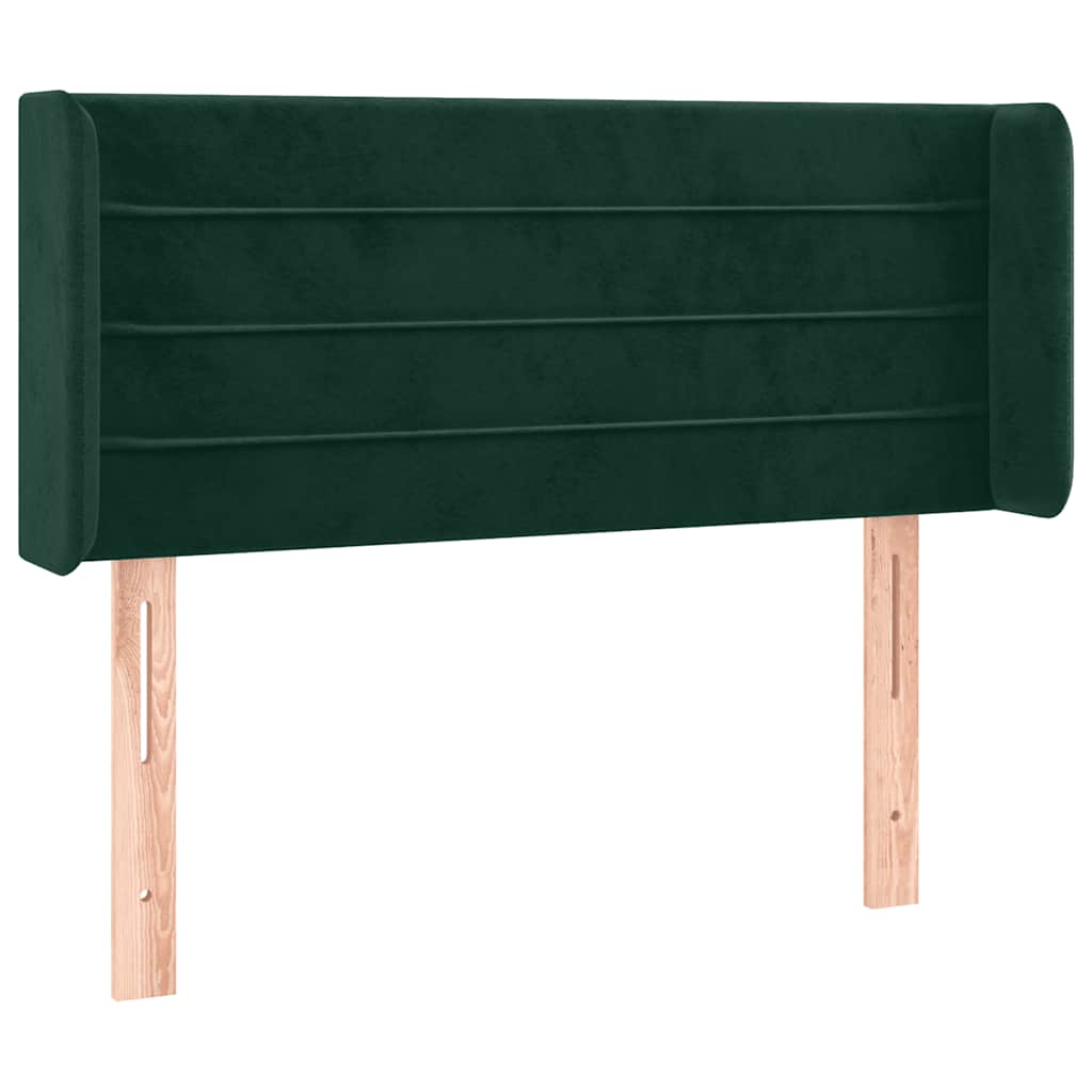Kopfteil mit Ohren Dunkelgrün 93x16x78/88 cm Samt