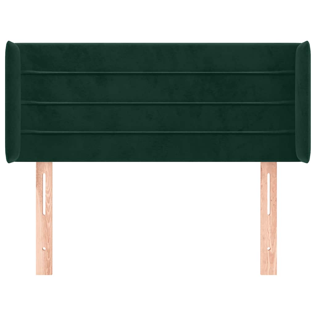 Kopfteil mit Ohren Dunkelgrün 103x16x78/88 cm Samt