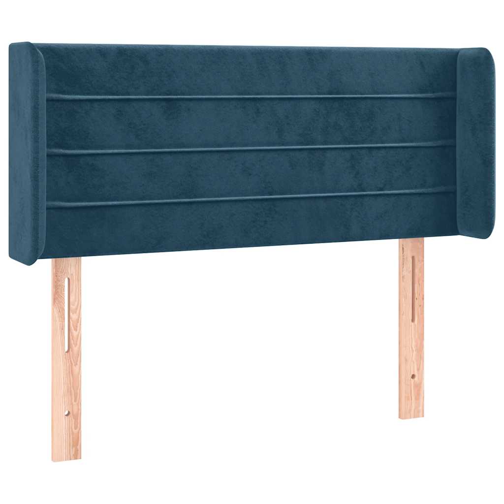 Kopfteil mit Ohren Dunkelblau 103x16x78/88 cm Samt