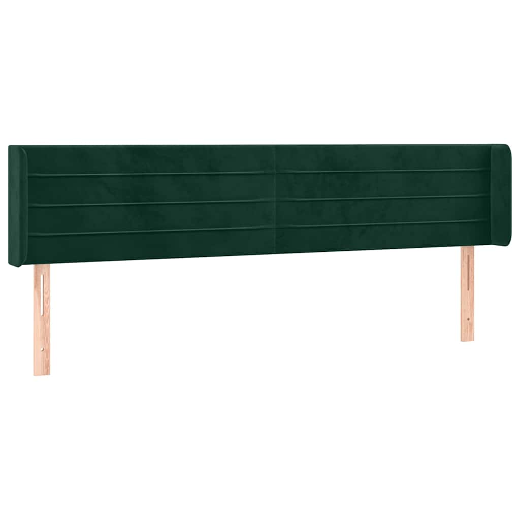 Kopfteil mit Ohren Dunkelgrün 163x16x78/88 cm Samt