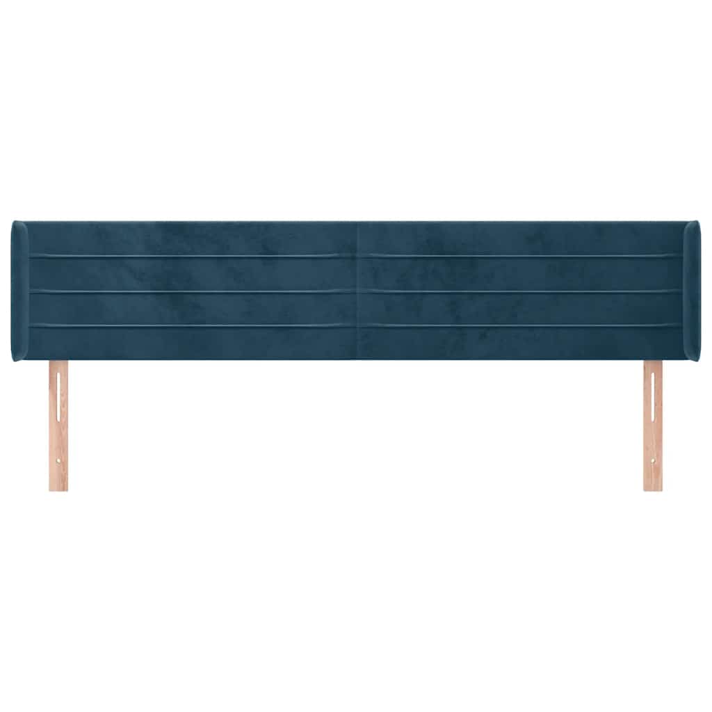 Kopfteil mit Ohren Dunkelblau 163x16x78/88 cm Samt